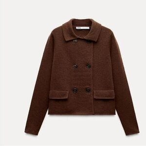 NWT ZARA 100% WOOL light brown BLAZER JACKET SIZE XL